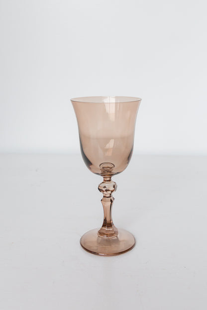 Estelle Colored Regal Goblet - Set of 2 {Amber Smoke}