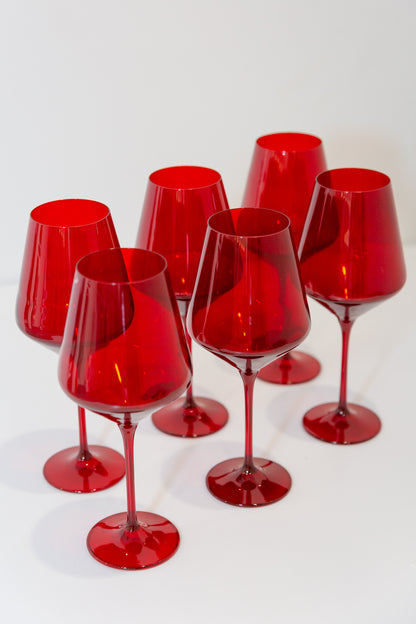 Estelle Colored Wine Stemware - Set of 6 {Red}