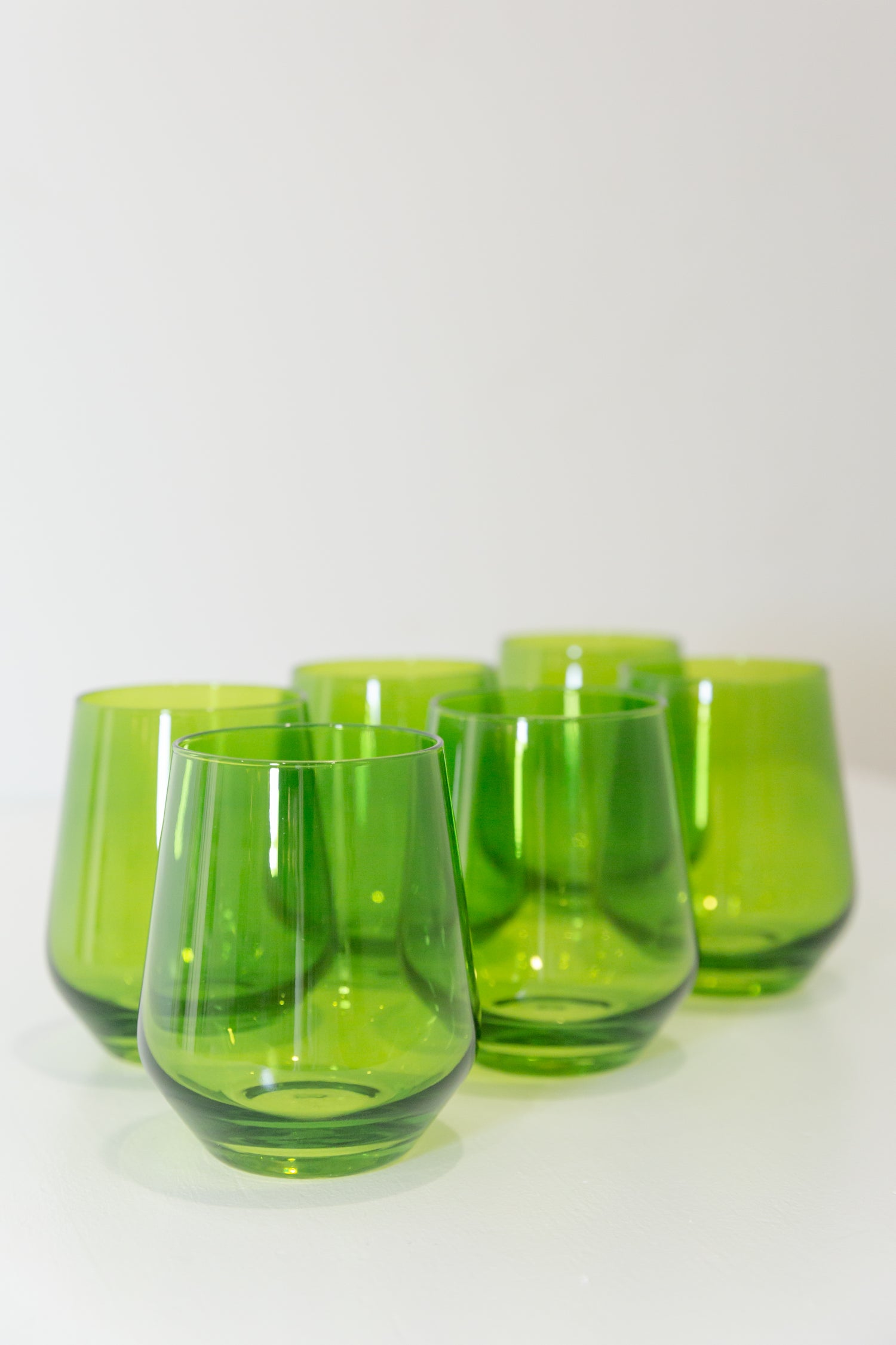 Estelle Colored Wine Stemless - Set of 6 {Forest Green}