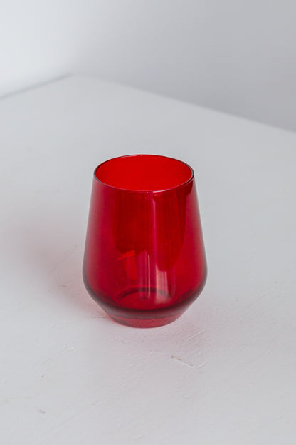 Estelle Colored Wine Stemless - Set of 2 {Red}