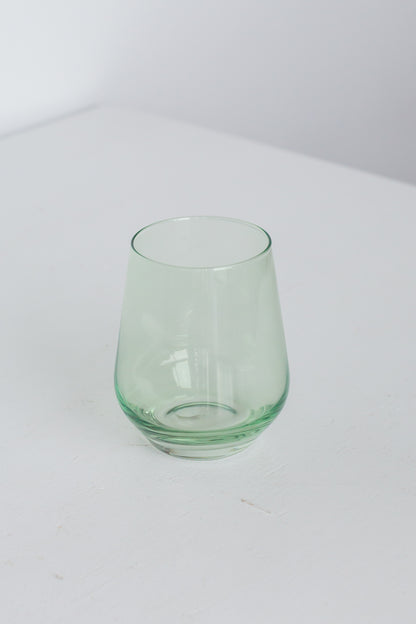 Estelle Colored Wine Stemless - Set of 6 {Mint Green}