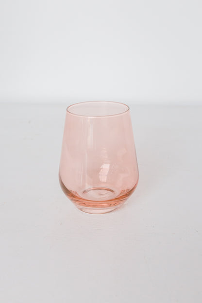 Estelle Colored Wine Stemless - Set of 2- Peach Fuzz {Our Coral Peach Pink}