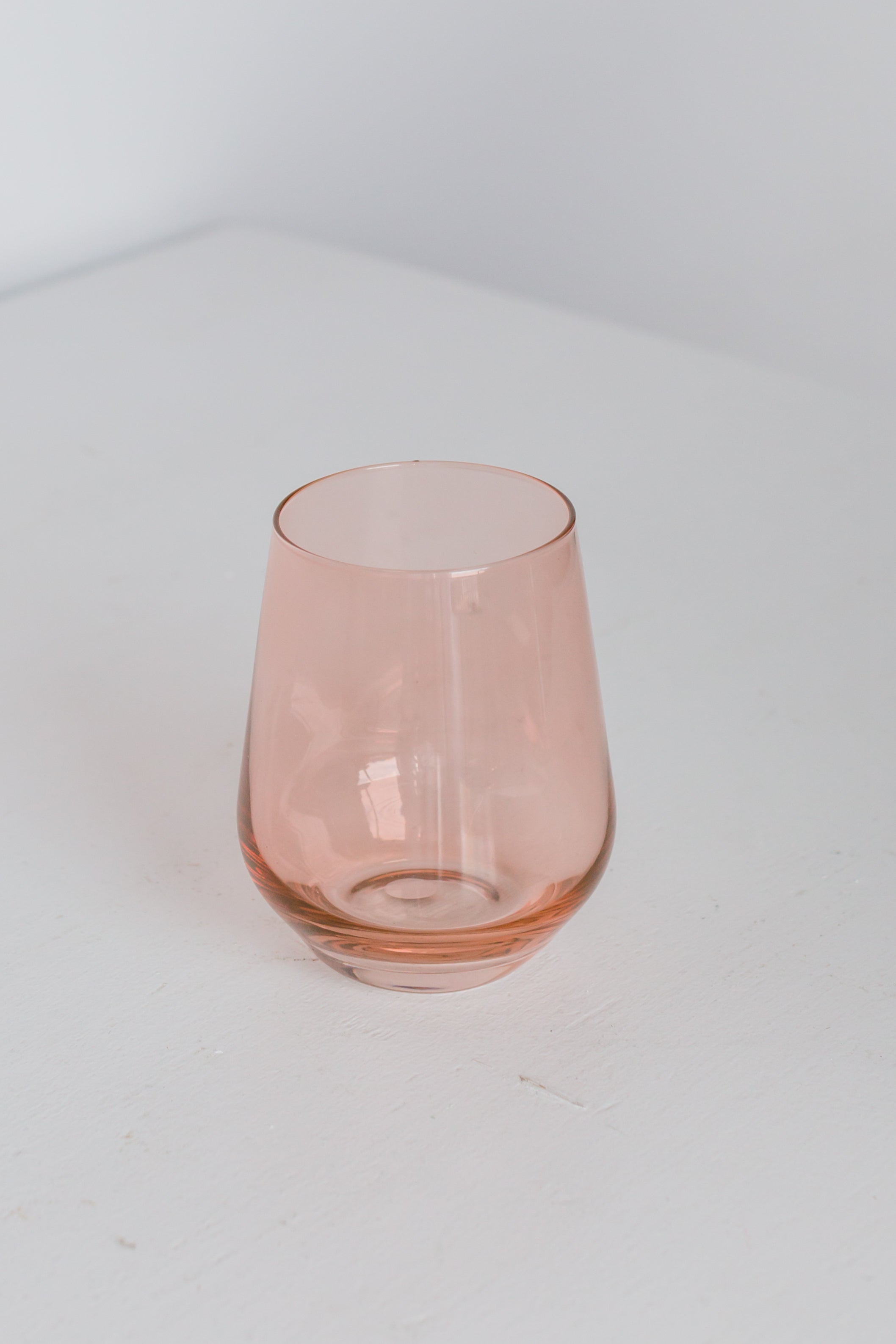 Estelle Colored Wine Stemless - Set of 2- Peach Fuzz {Our Coral Peach Pink}