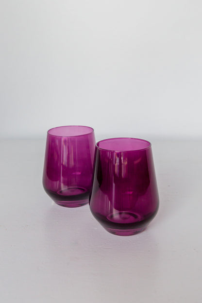 Estelle Colored Wine Stemless - Set of 2 {Amethyst}