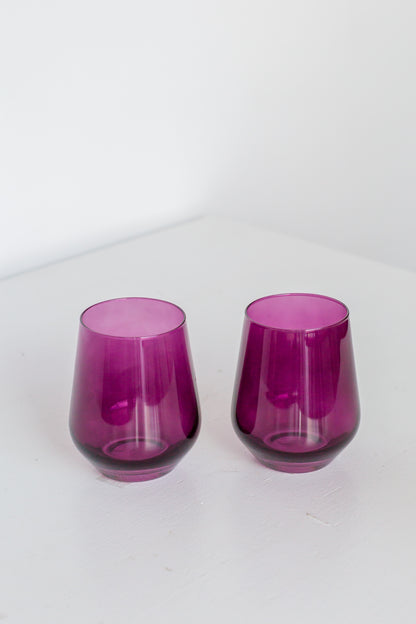 Estelle Colored Wine Stemless - Set of 6 {Amethyst}