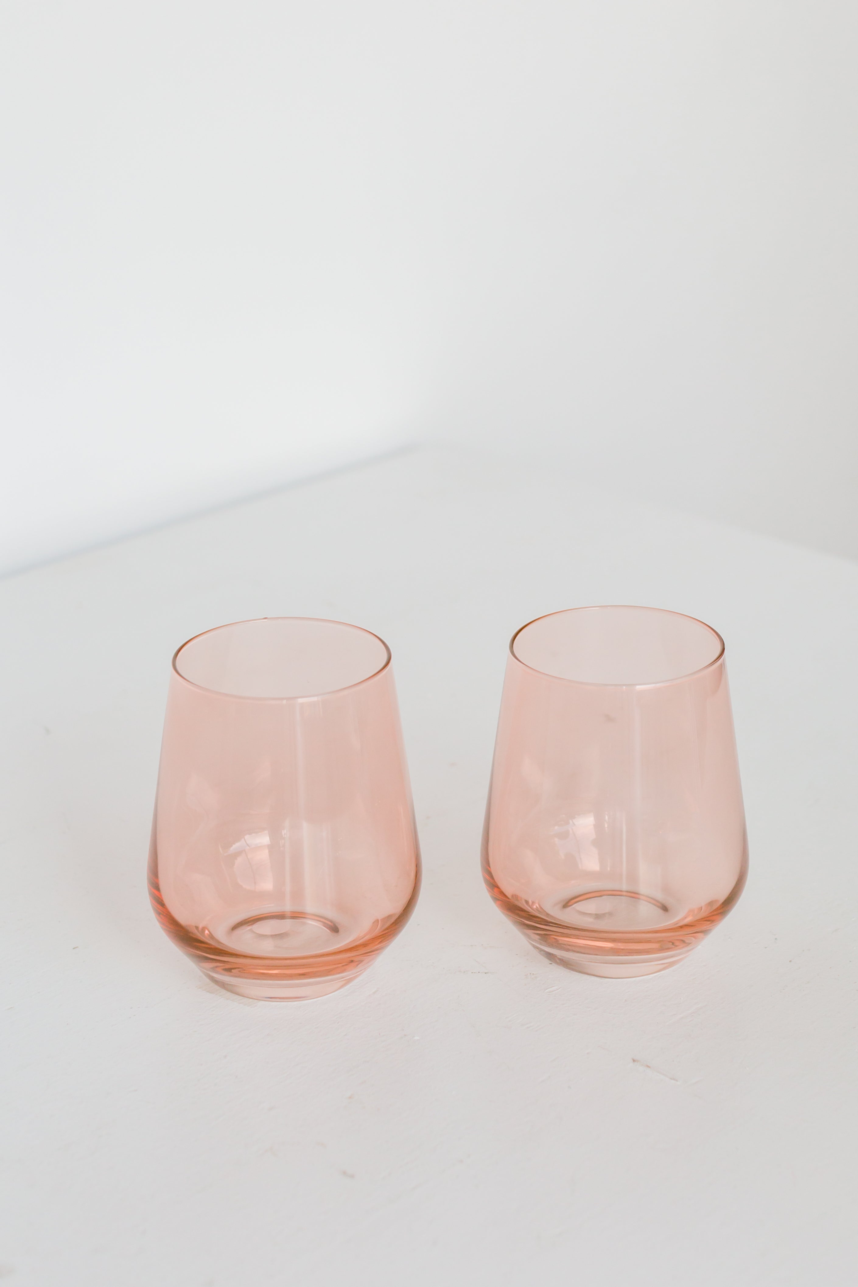 Estelle Colored Wine Stemless - Set of 2 {Blush Pink}