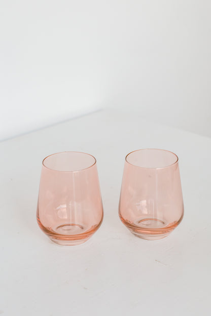 Estelle Colored Wine Stemless - Set of 6 {Blush Pink}