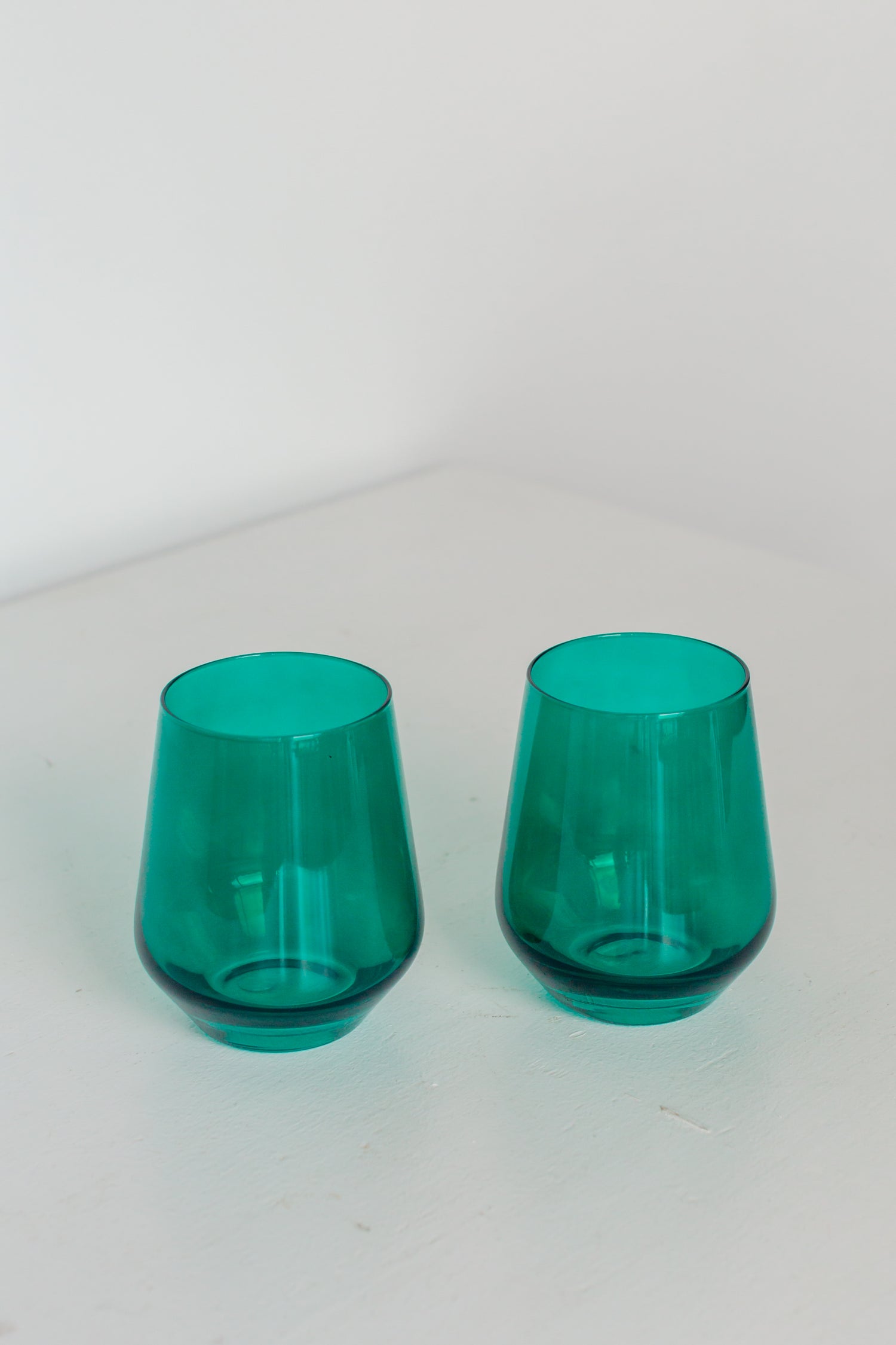 Estelle Colored Wine Stemless - Set of 2 {Emerald Green}