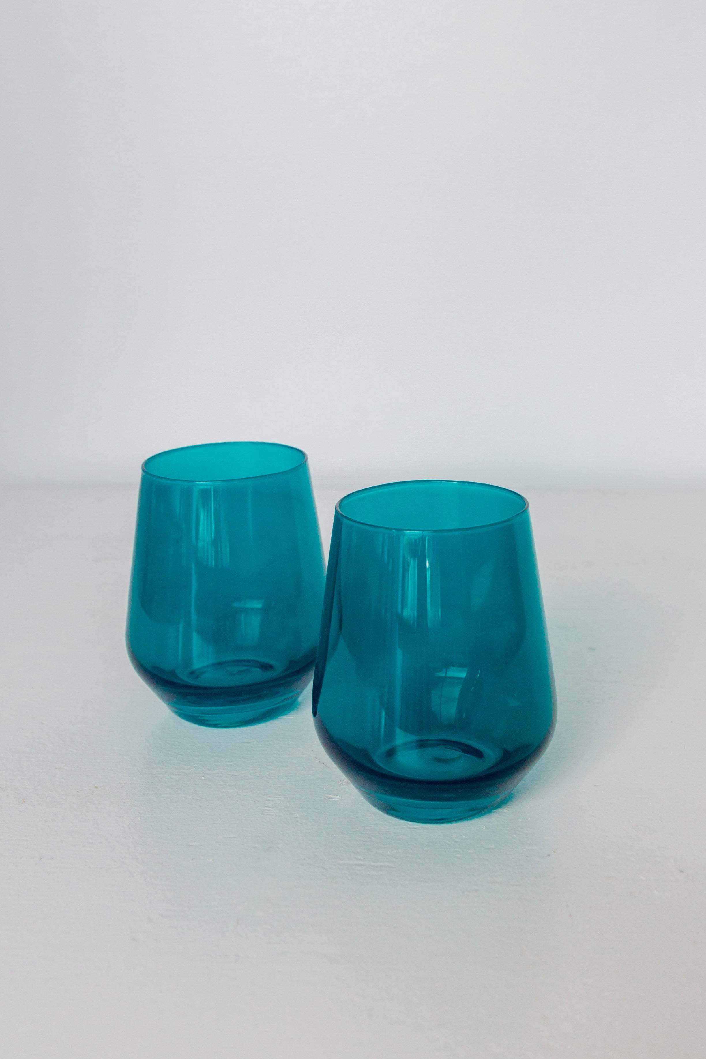 Estelle Colored Wine Stemless - Set of 2 {Teal}