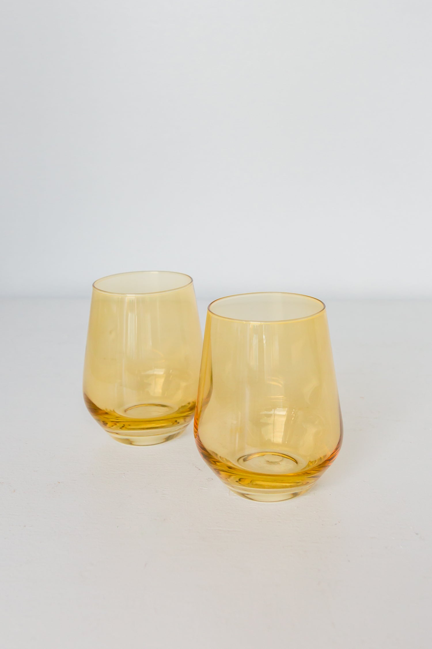 Estelle Colored Wine Stemless - Set of 2 {Yellow}