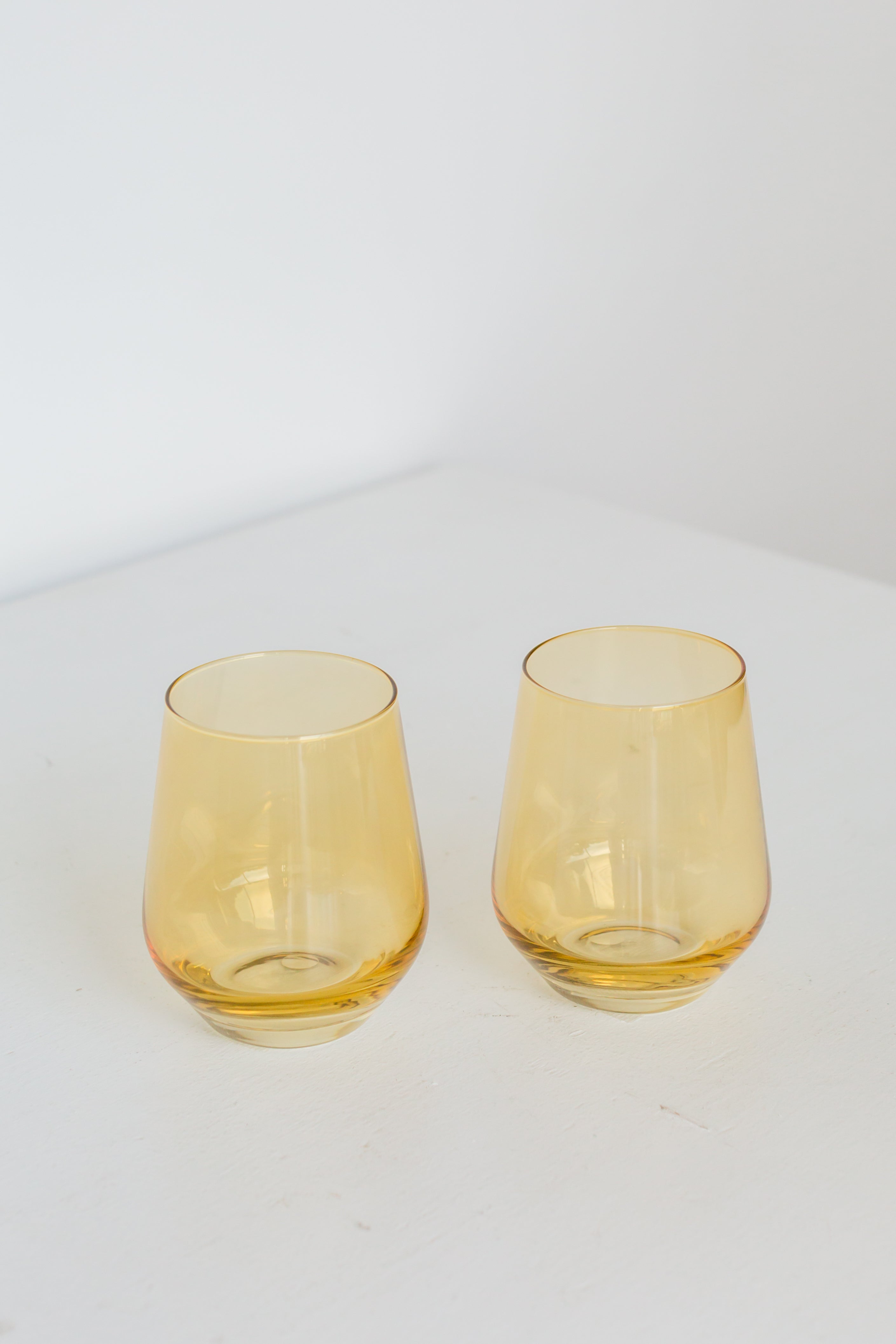 Estelle Colored Wine Stemless - Set of 2 {Yellow}