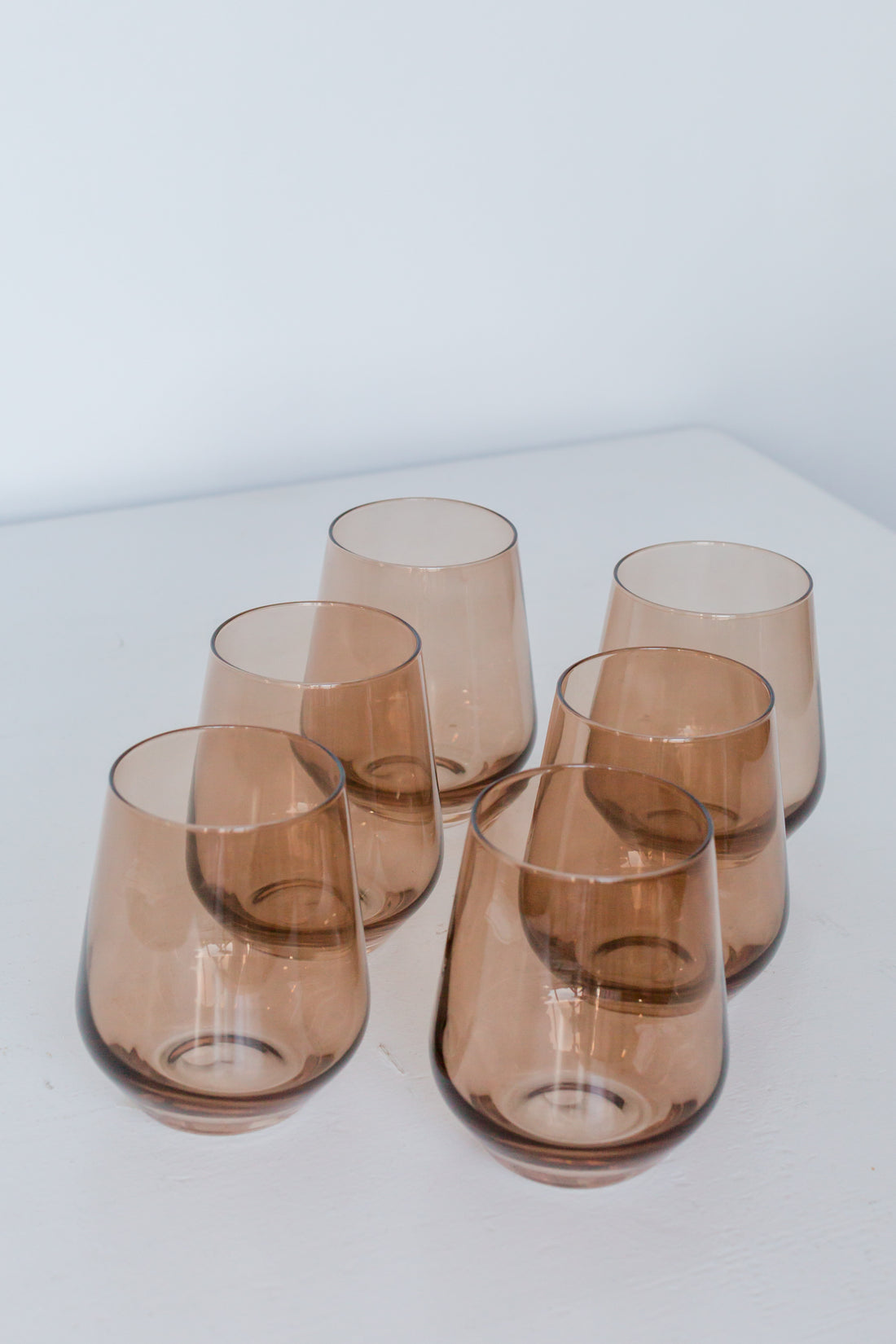 Estelle Colored Wine Stemless - Set of 6 {Mocha Mousse (Our Amber Smoke)}