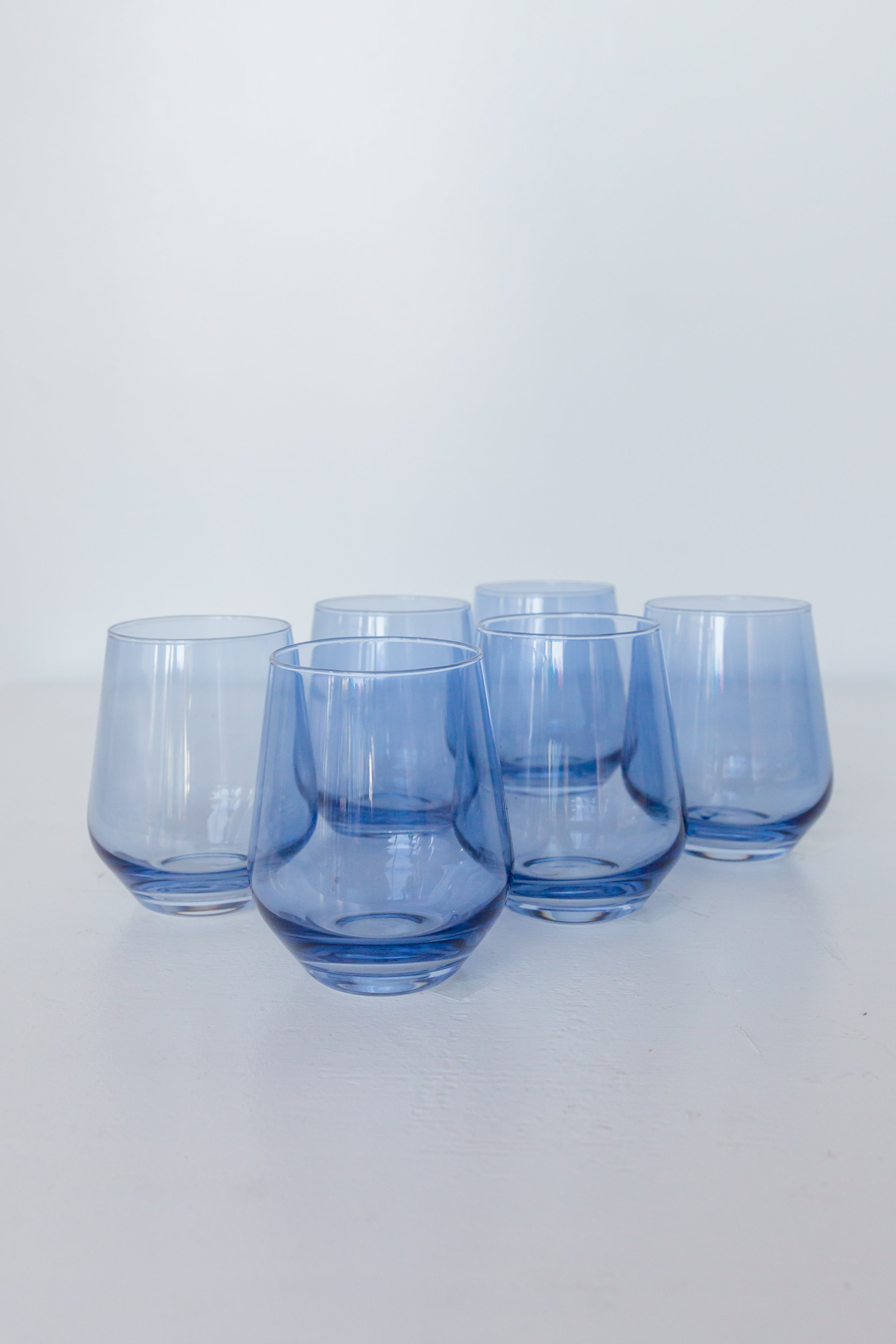 Estelle Colored Wine Stemless - Set of 6 {Cobalt Blue}