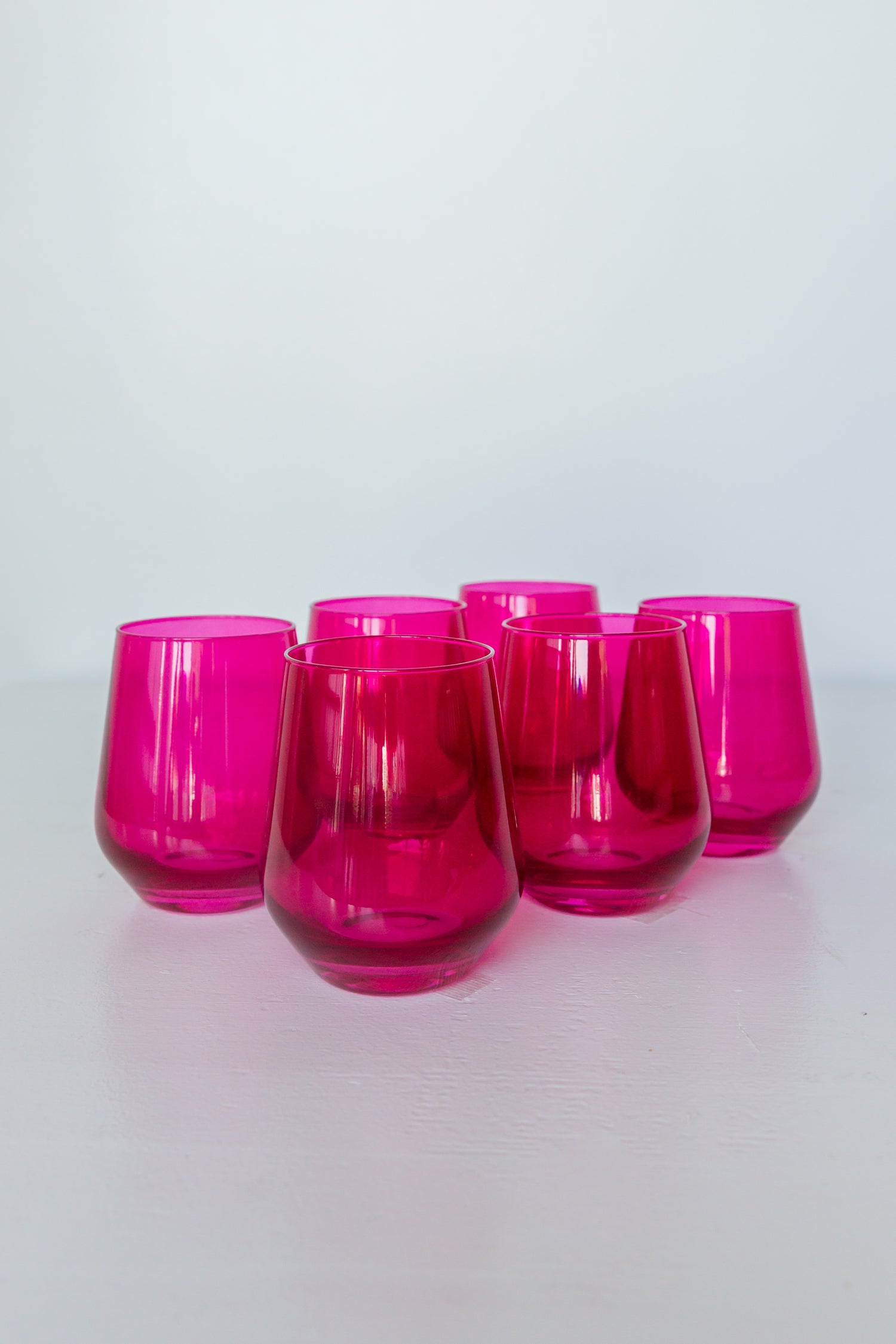 Estelle Colored Wine Stemless - Set of 6 {Viva Magenta (Our Fuchsia)}