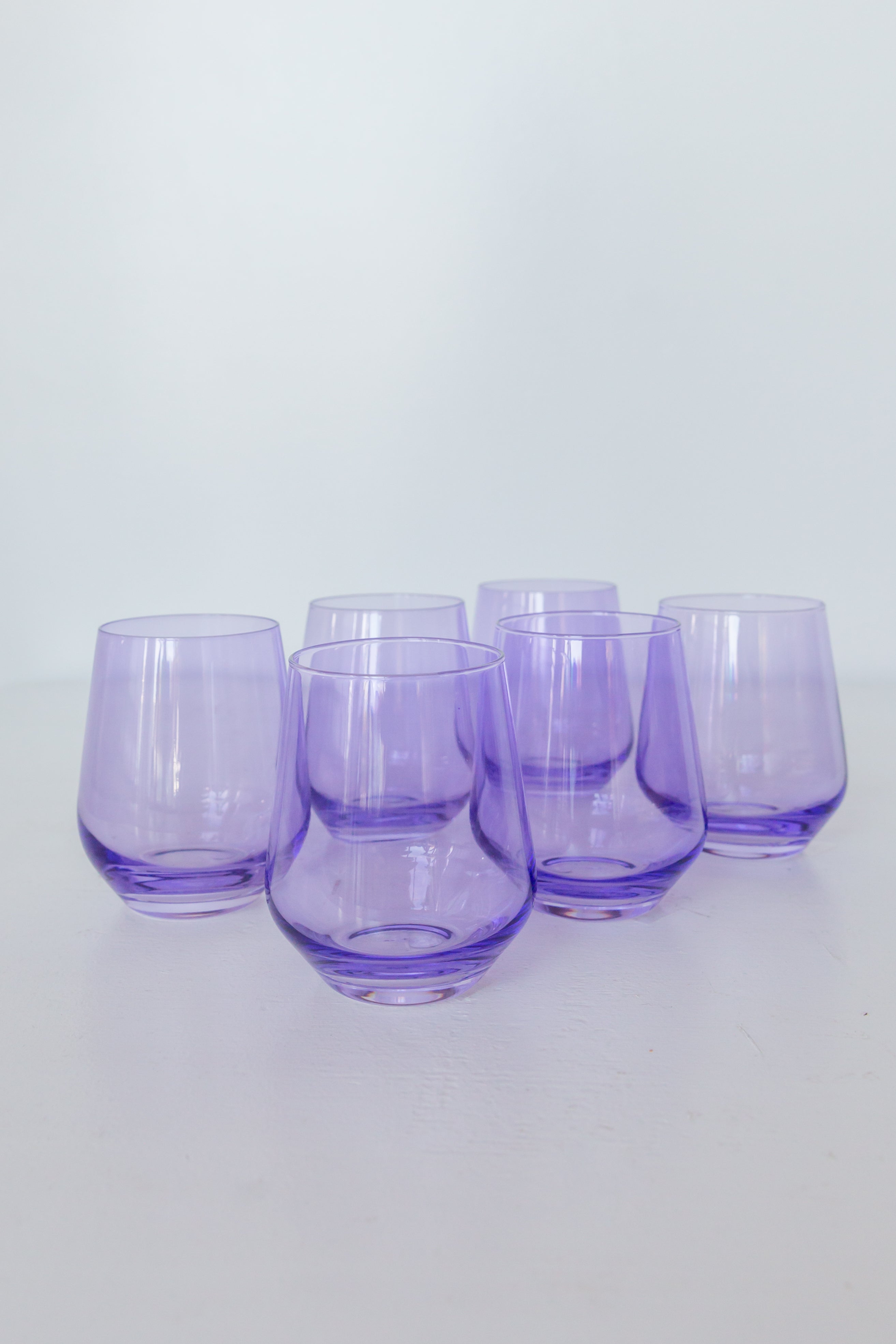 Estelle Colored Wine Stemless - Set of 6 {Lavender}