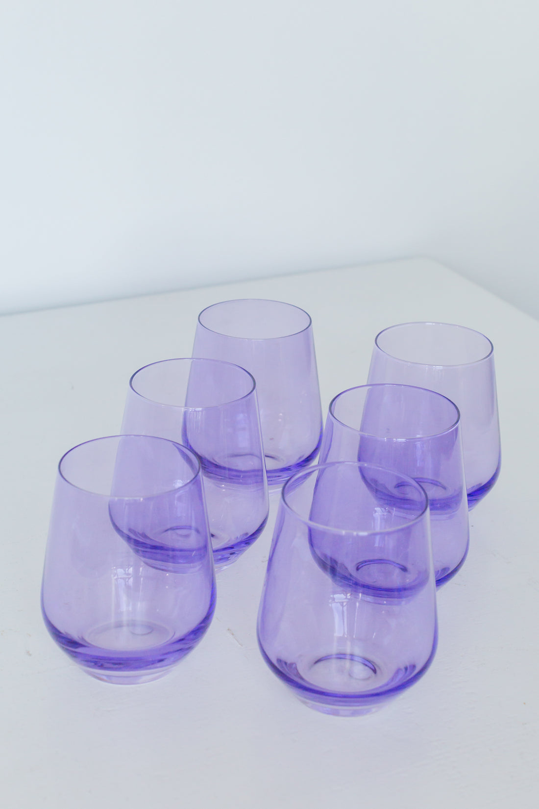 Estelle Colored Wine Stemless - Set of 6 {Lavender}