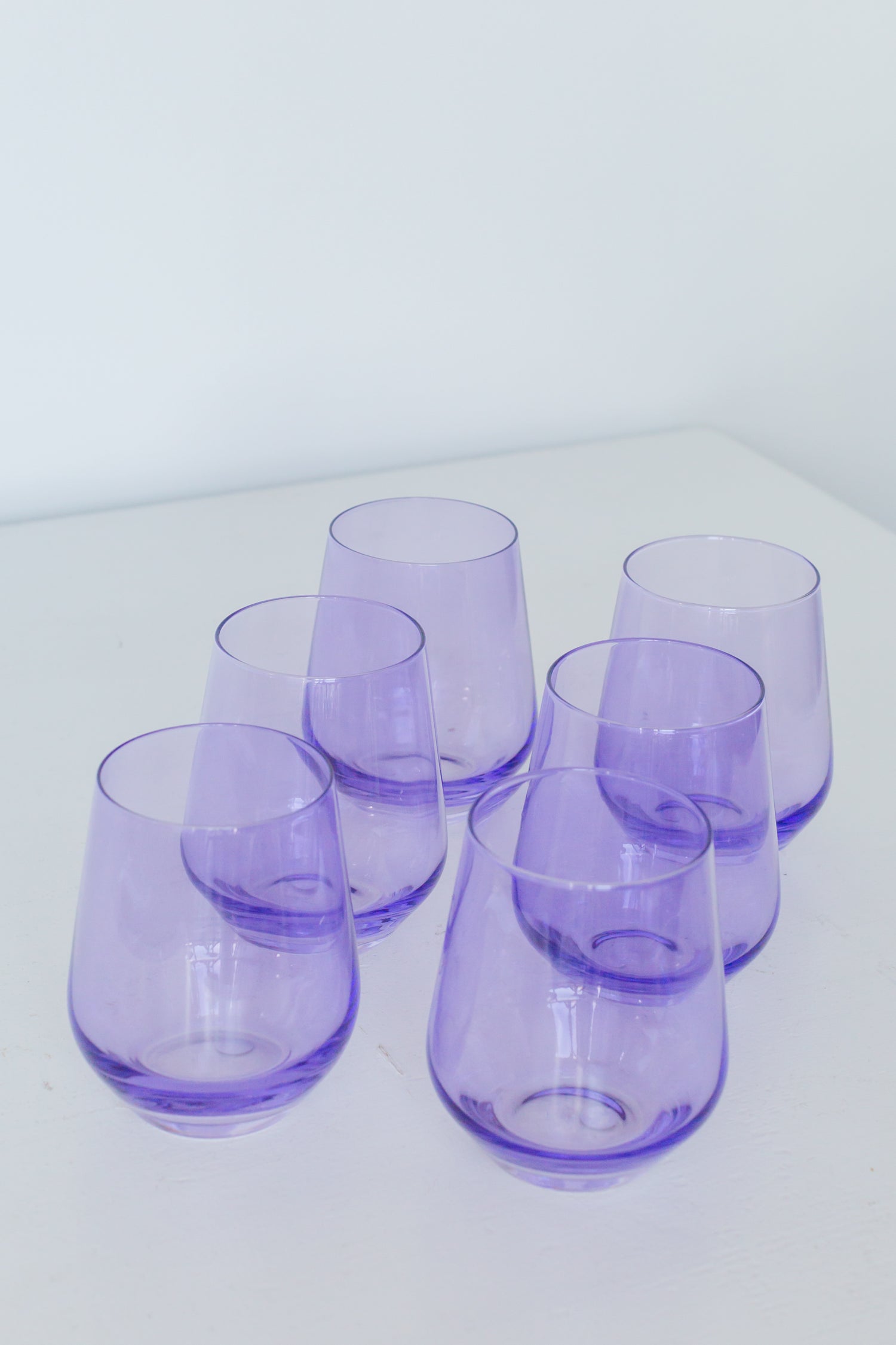 Estelle Colored Wine Stemless - Set of 6 {Lavender}