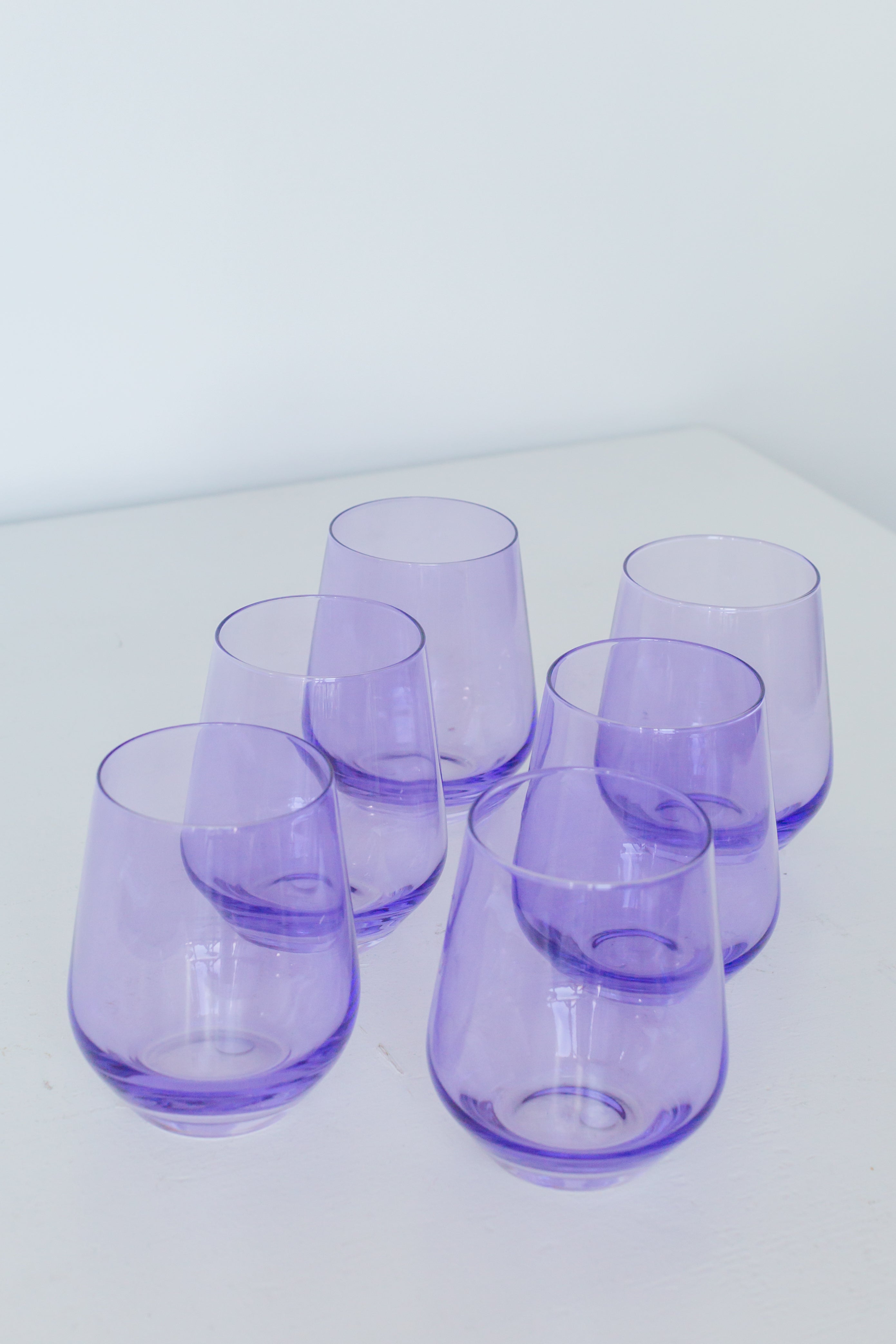 Estelle Colored Wine Stemless - Set of 6 {Lavender}