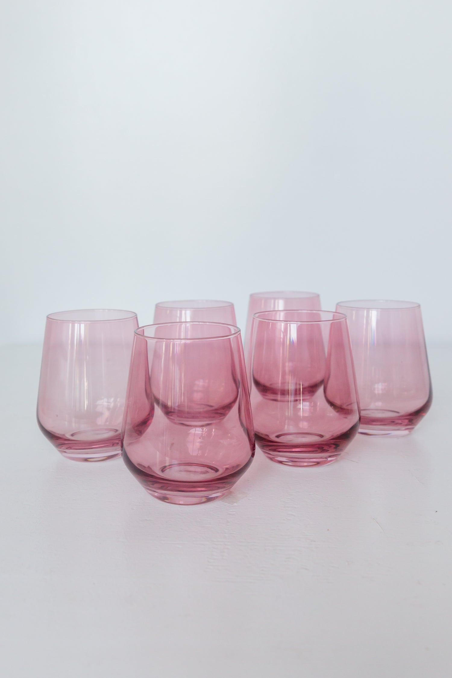 Estelle Colored Wine Stemless - Set of 6 {Rose}