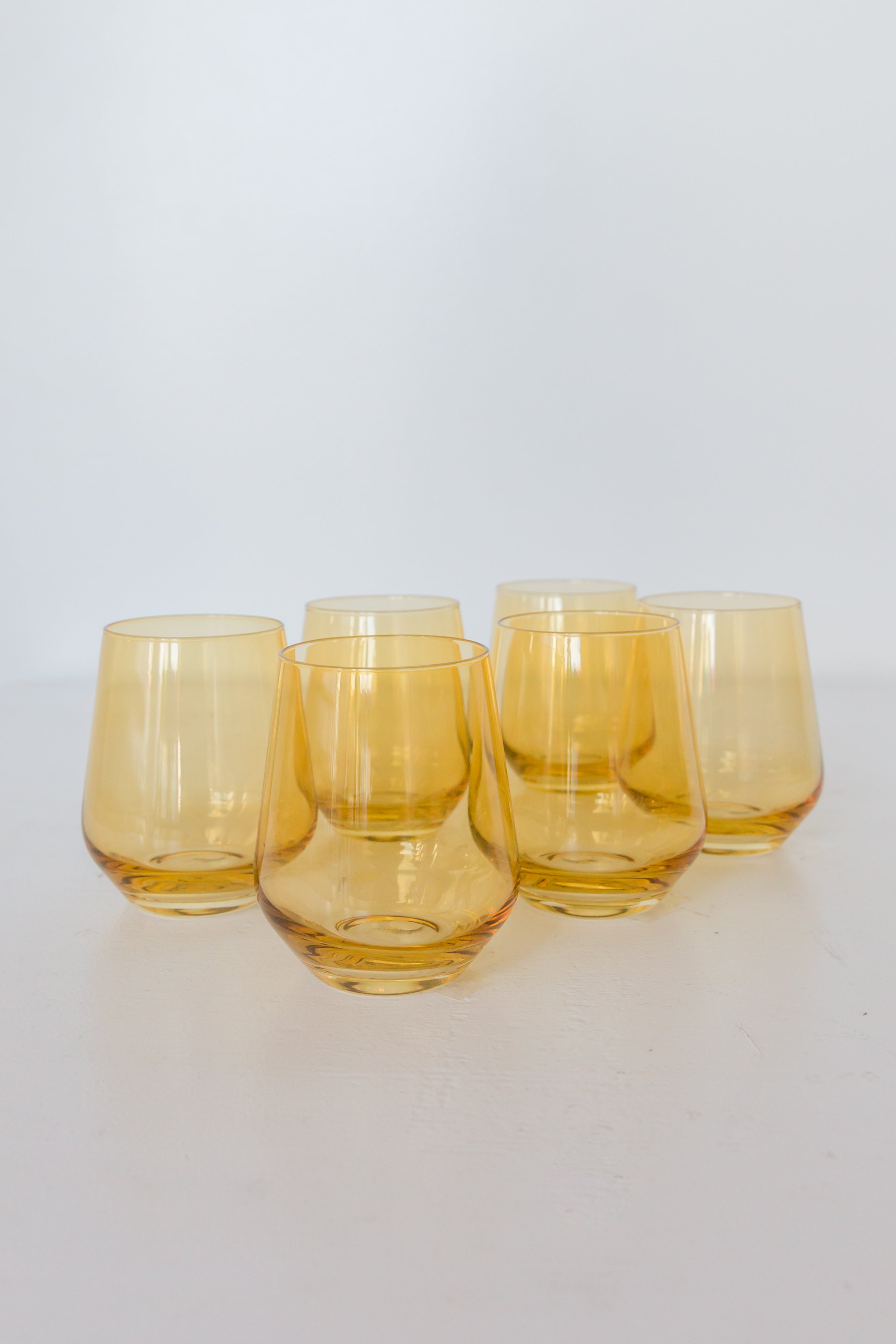 Estelle Colored Wine Stemless - Set of 6 {Yellow}