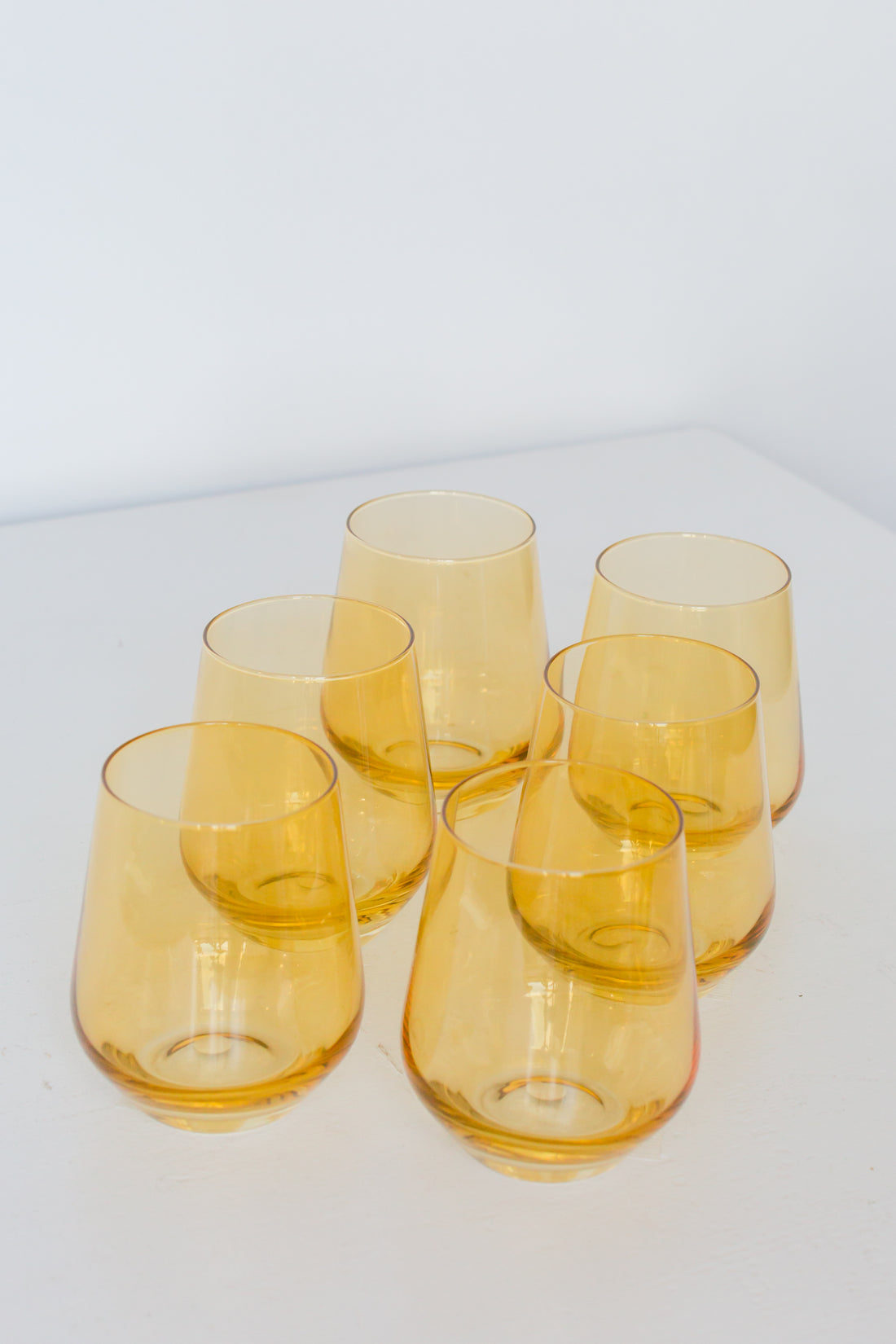 Estelle Colored Wine Stemless - Set of 6 {Yellow}