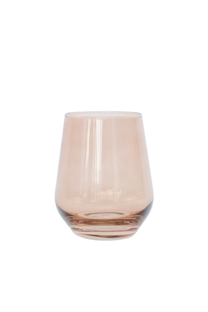 Estelle Colored Wine Stemless - Set of 2 {Amber Smoke}