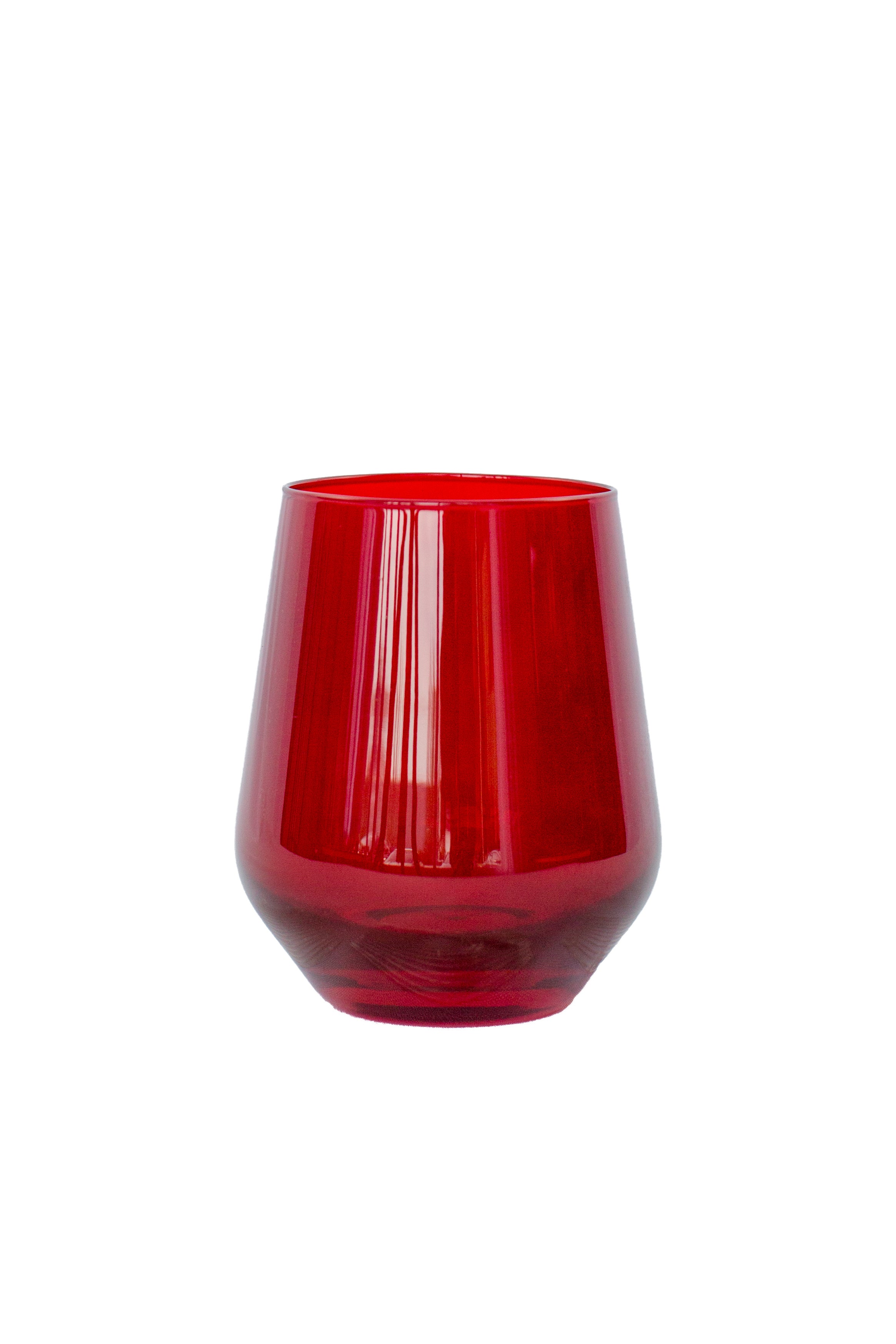 Estelle Colored Wine Stemless - Set of 2 {Red}