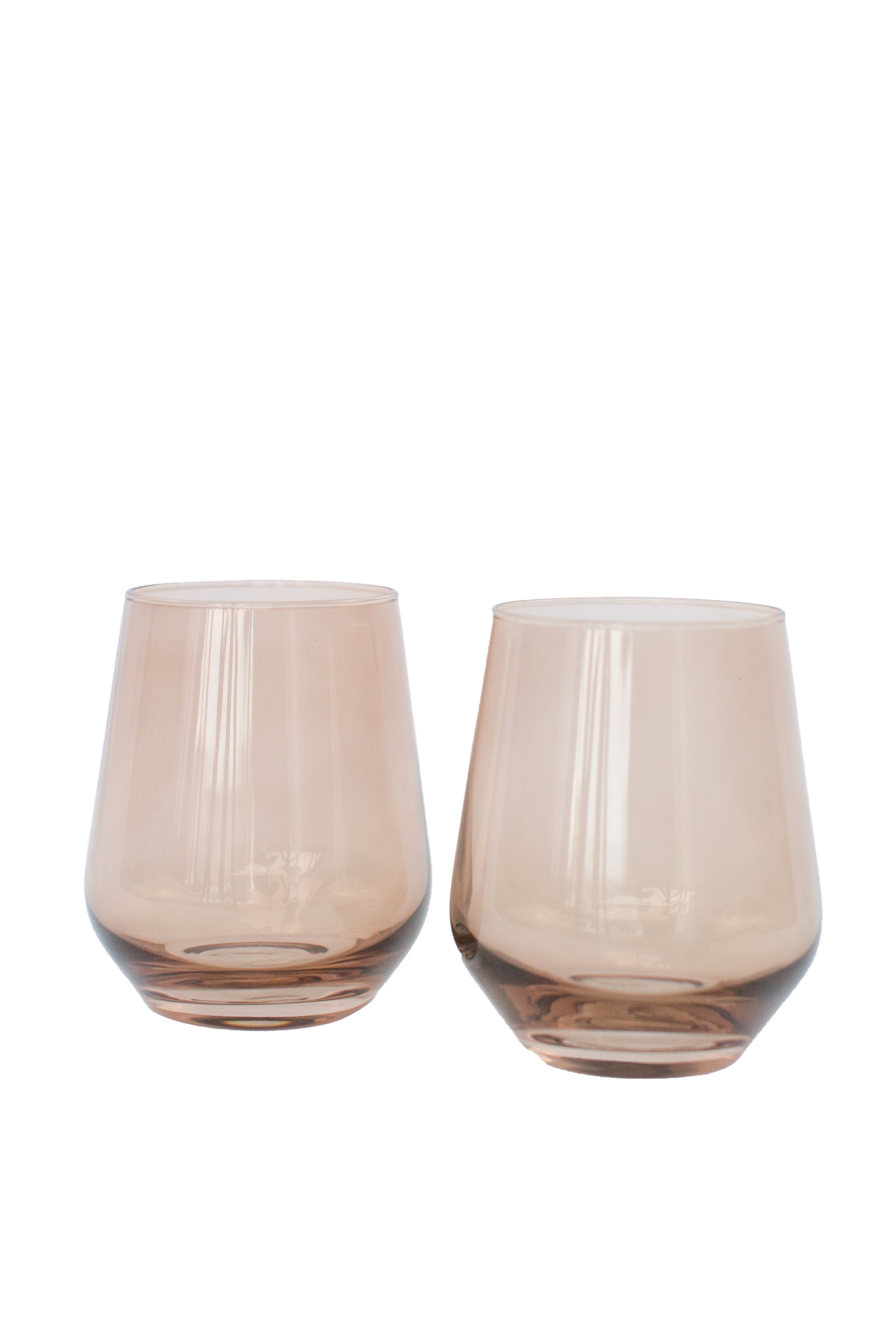 Estelle Colored Wine Stemless - Set of 2 {Amber Smoke}