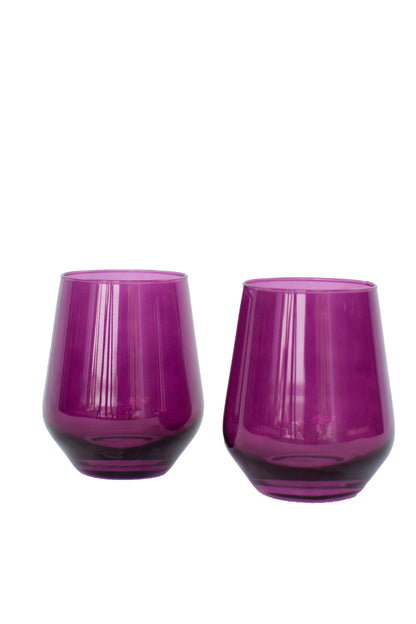 Estelle Colored Wine Stemless - Set of 2 {Amethyst}