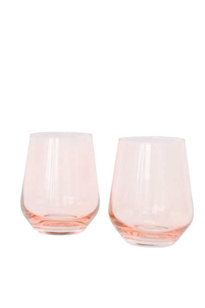 Estelle Colored Wine Stemless - Set of 2 {Blush Pink}