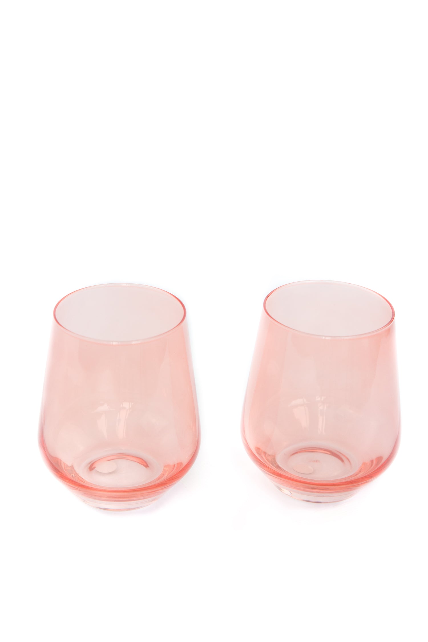 Estelle Colored Wine Stemless - Set of 2- Peach Fuzz {Our Coral Peach Pink}