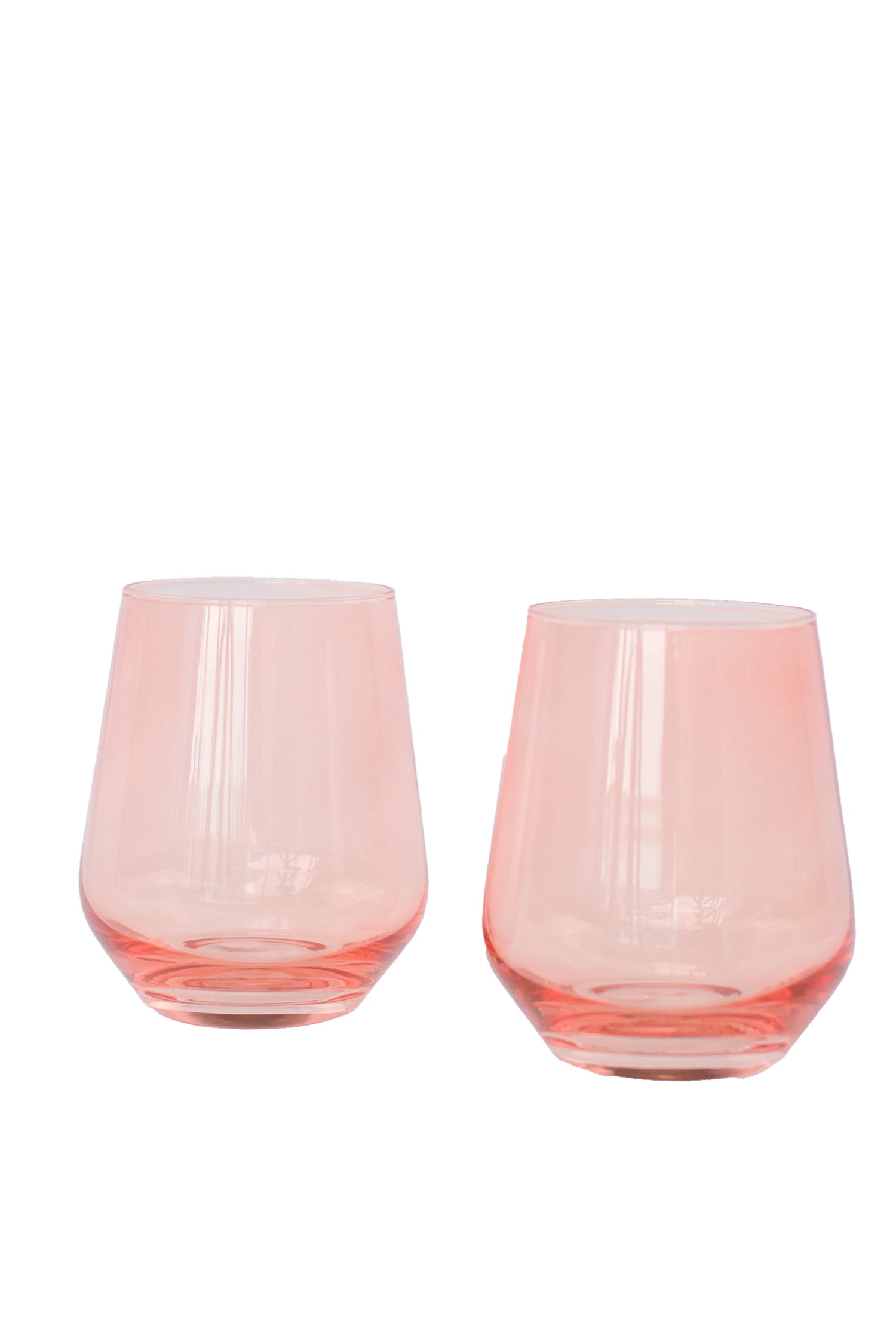 Estelle Colored Wine Stemless - Set of 2- Peach Fuzz {Our Coral Peach Pink}