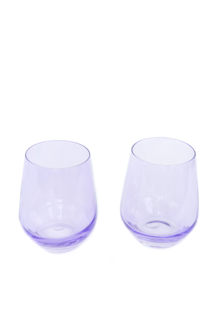 Estelle Colored Wine Stemless - Set of 2 {Lavender}