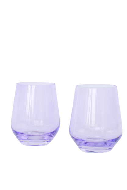 Estelle Colored Wine Stemless - Set of 6 {Lavender}