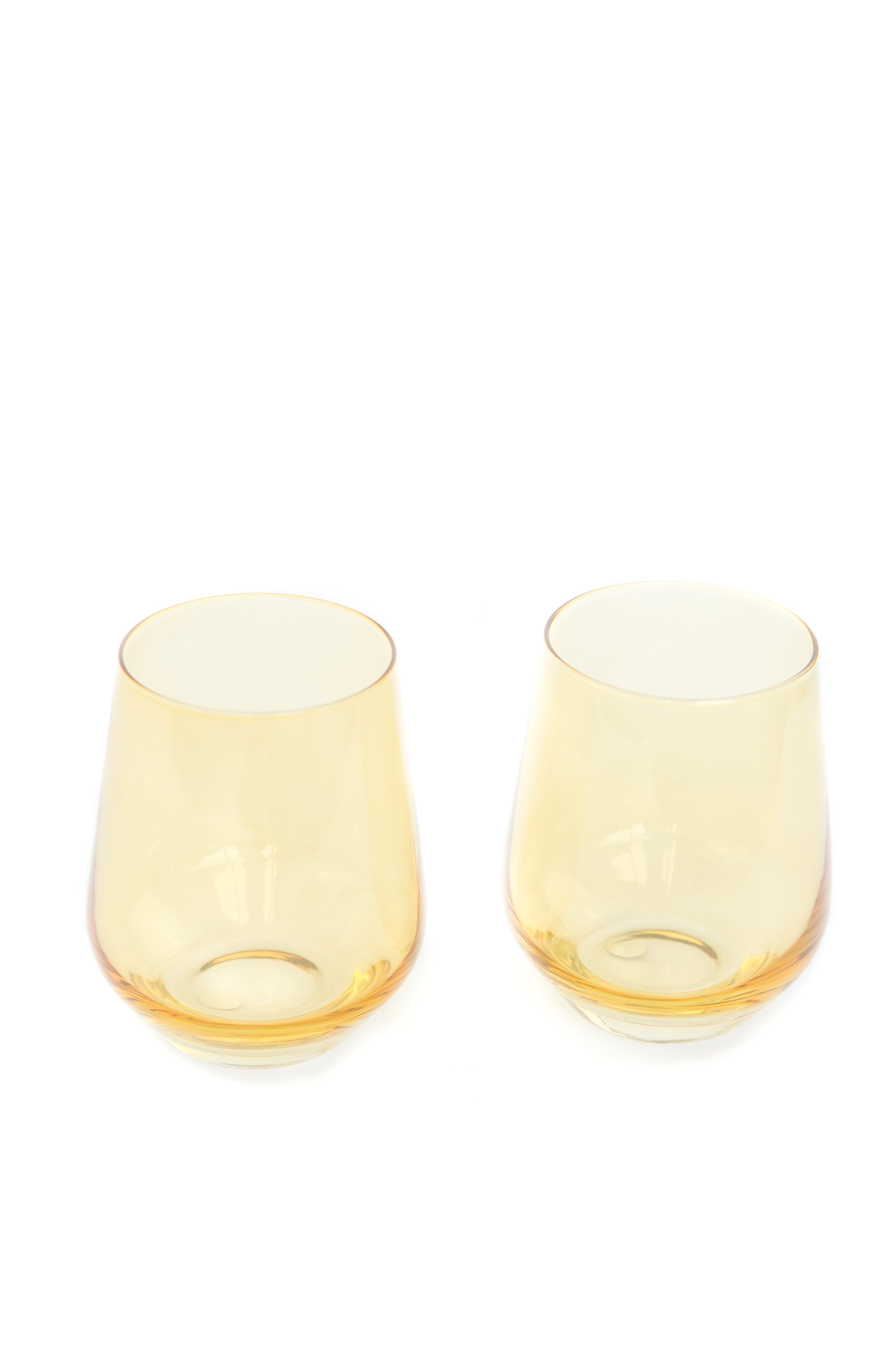 Estelle Colored Wine Stemless - Set of 2 {Yellow}