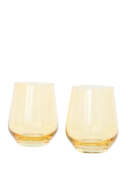 Estelle Colored Wine Stemless - Set of 2 {Yellow}