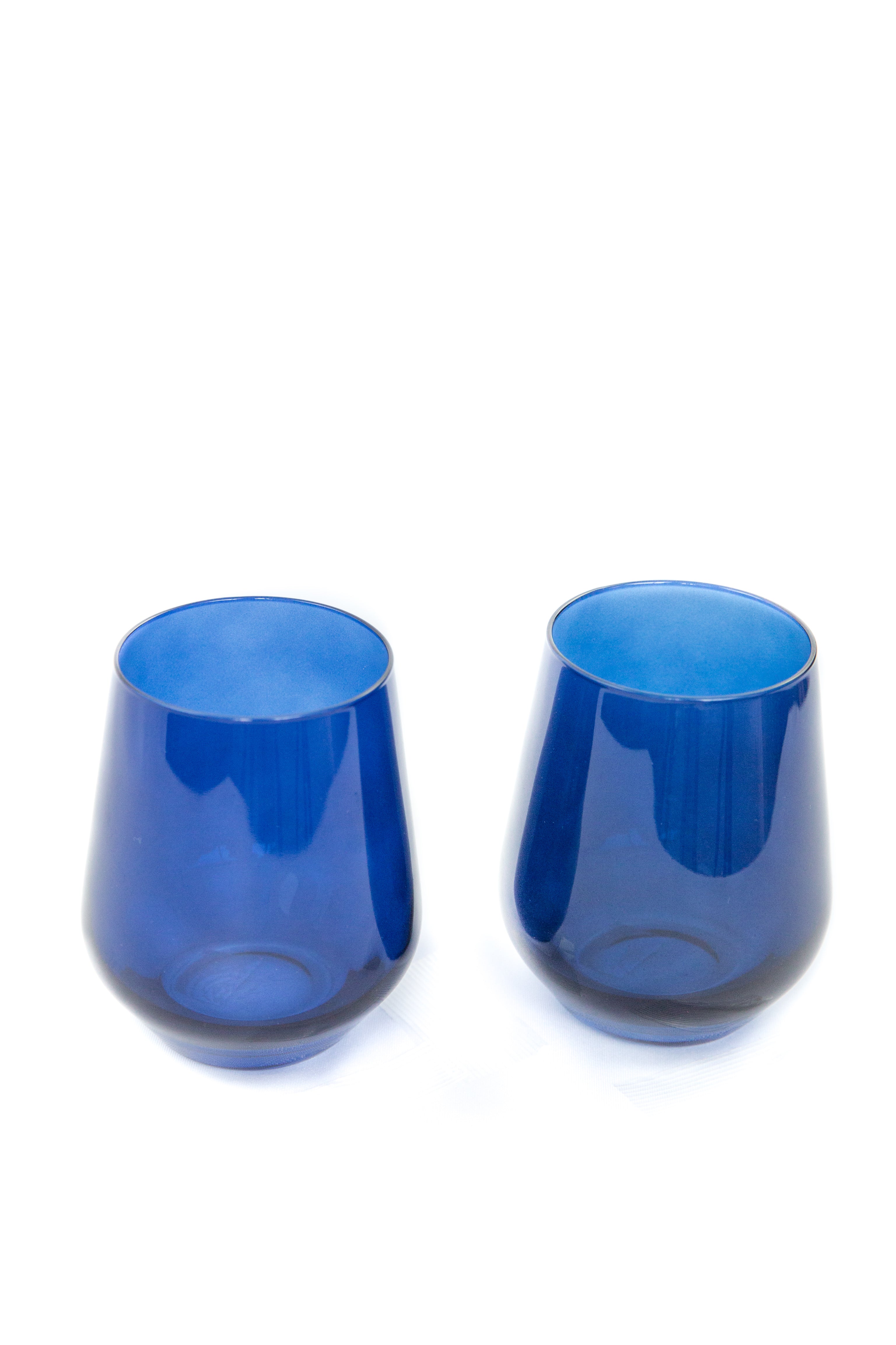 Estelle Colored Wine Stemless - Set of 2 {Midnight Blue}