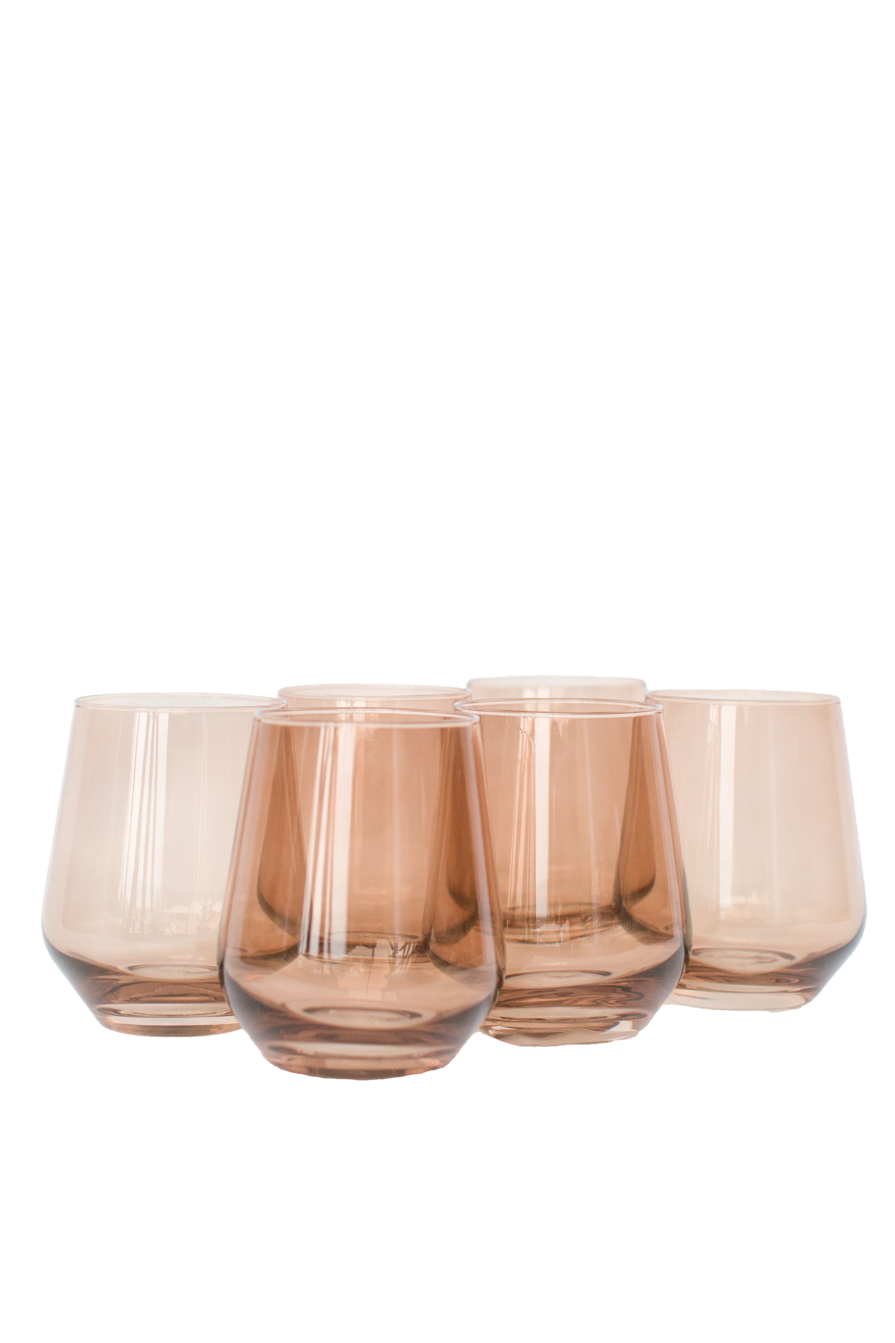 Estelle Colored Wine Stemless - Set of 6 {Amber Smoke}