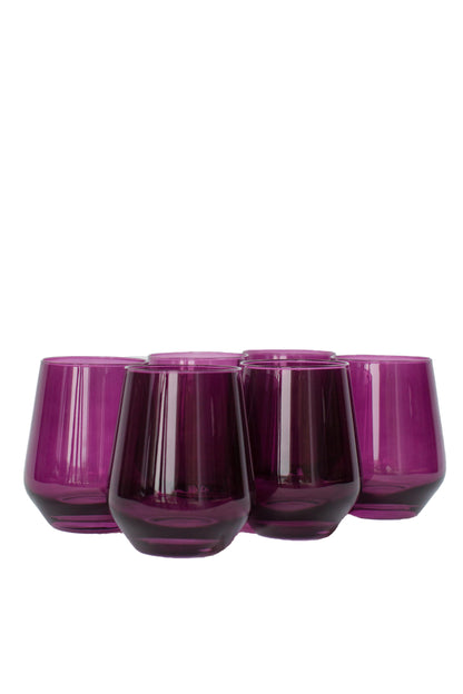 Estelle Colored Wine Stemless - Set of 6 {Amethyst}