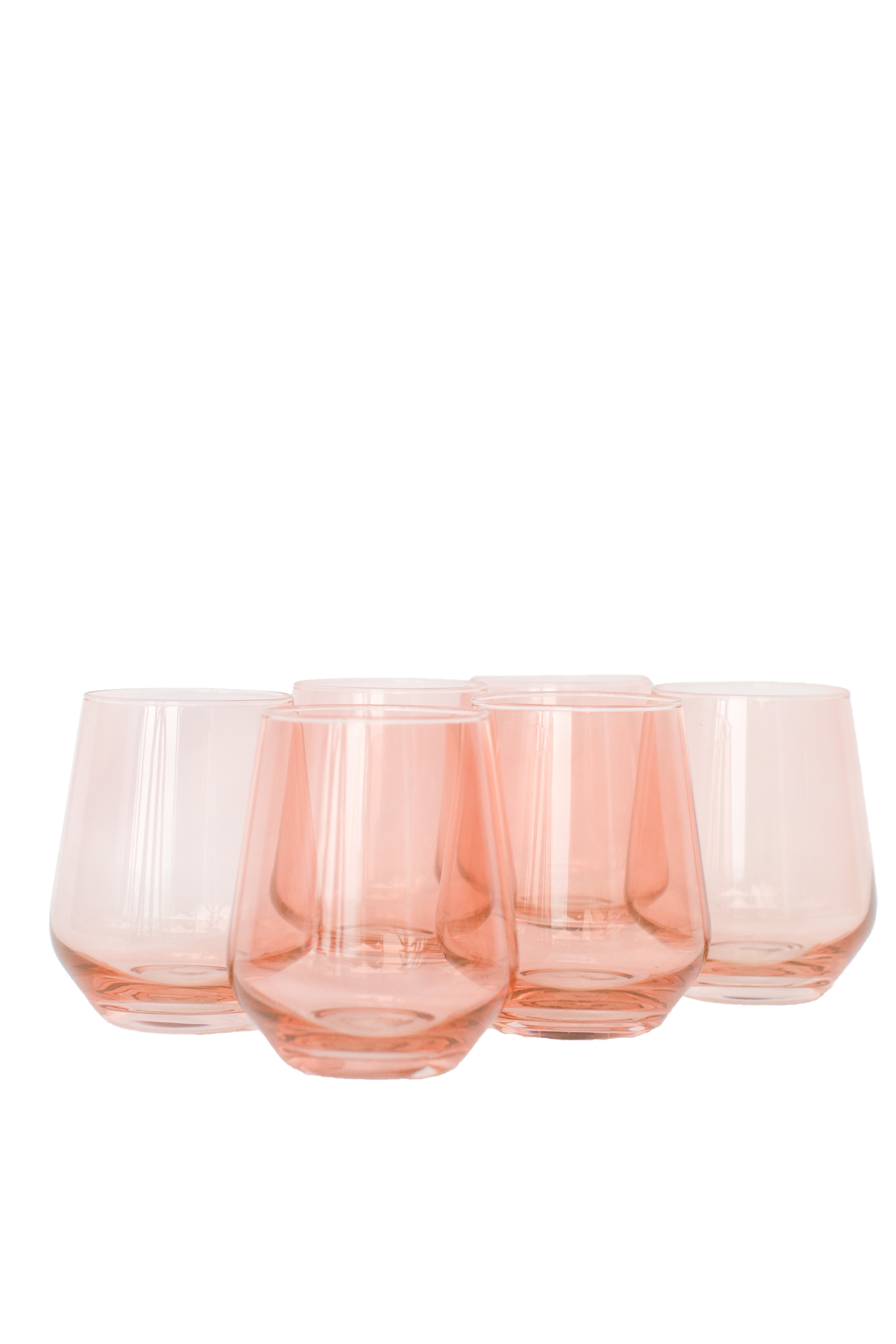 Estelle Colored Wine Stemless - Set of 6 {Blush Pink}