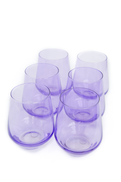 Estelle Colored Wine Stemless - Set of 6 {Lavender}