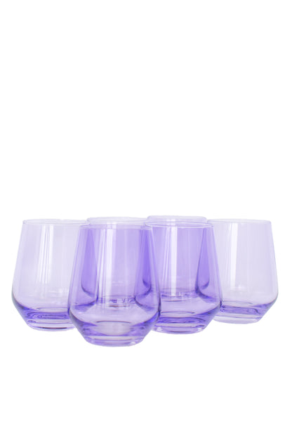 Estelle Colored Wine Stemless - Set of 6 {Lavender}