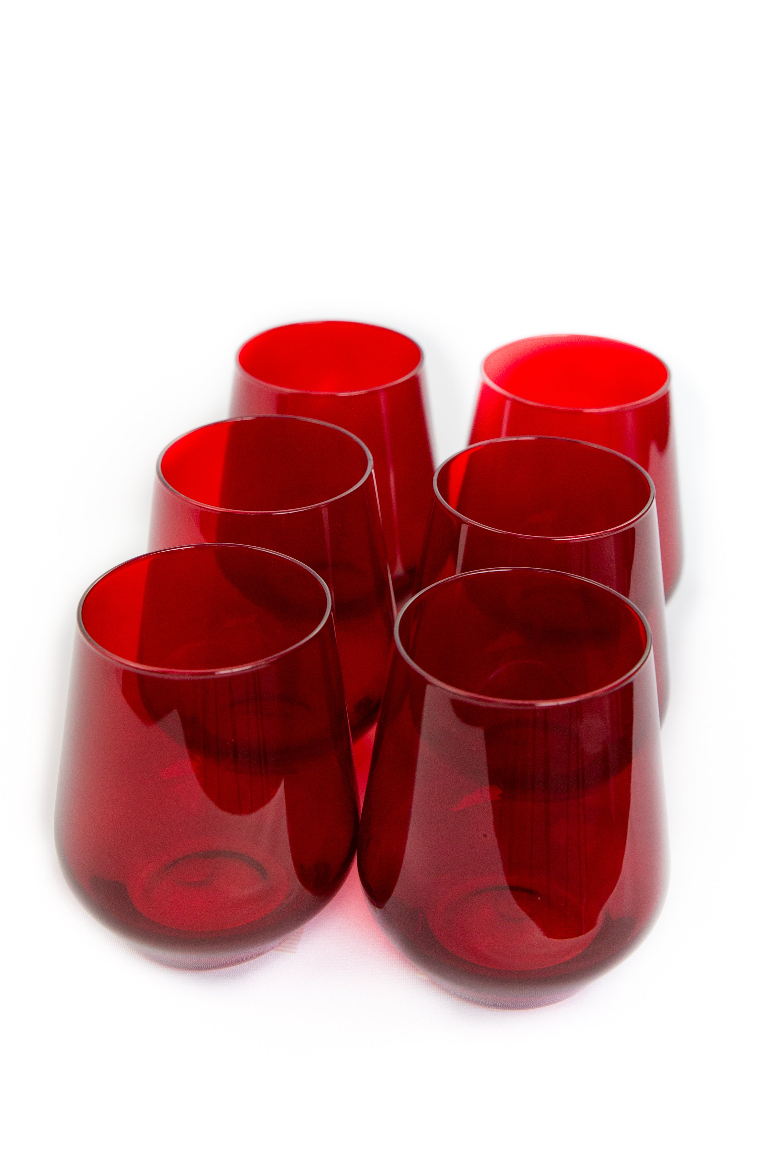 Estelle Colored Wine Stemless - Set of 6 {Red}