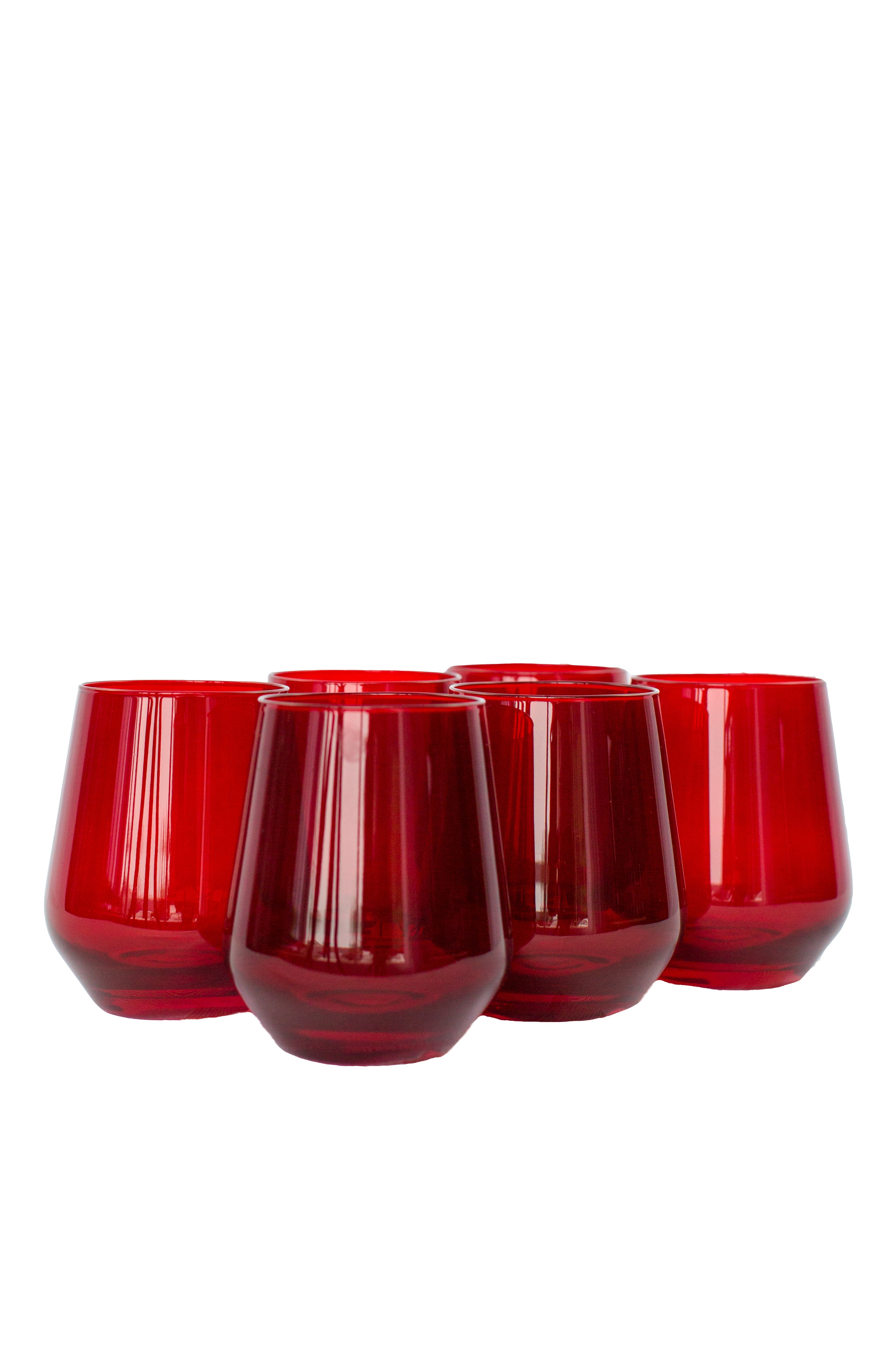 Estelle Colored Wine Stemless - Set of 6 {Red}