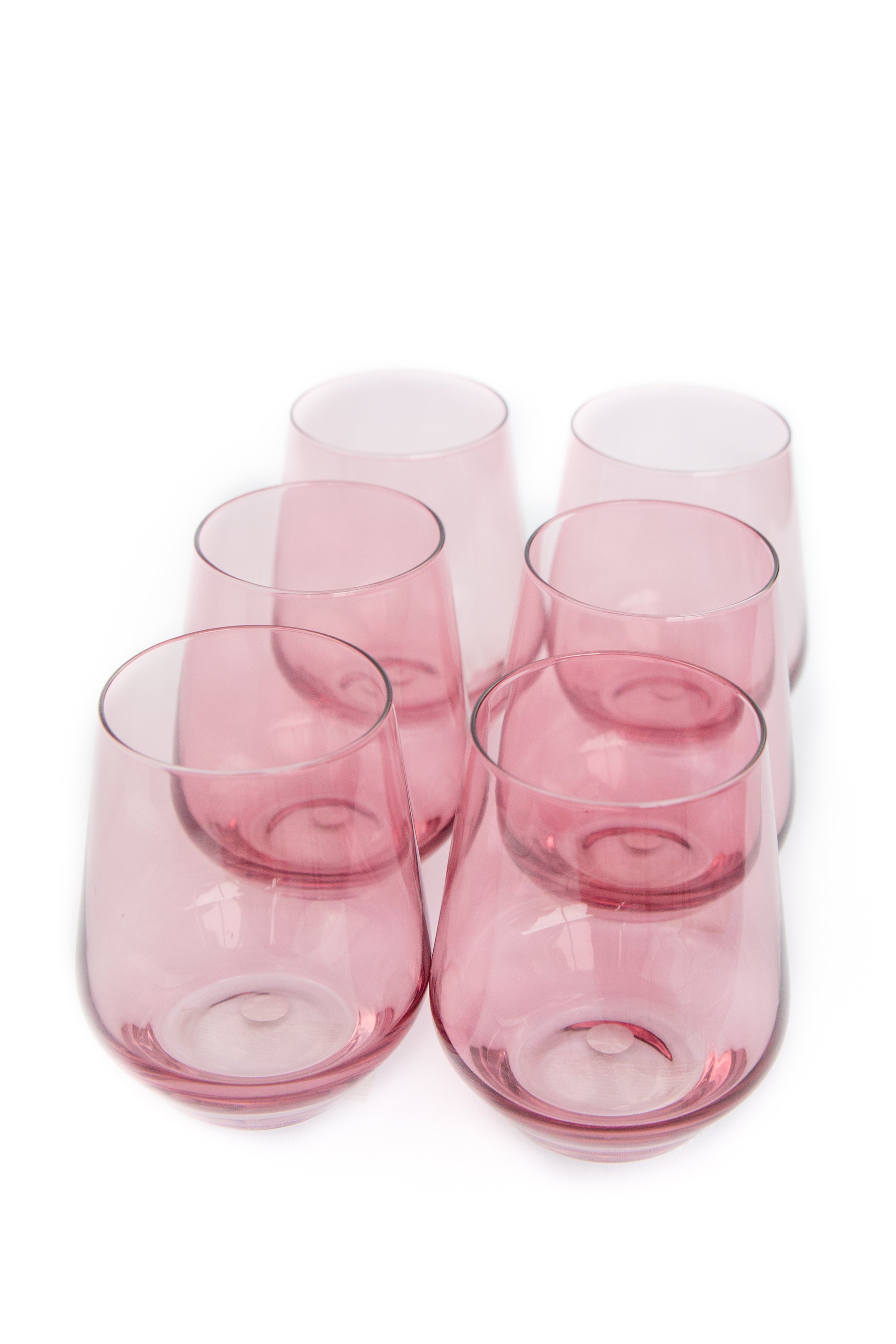 Estelle Colored Wine Stemless - Set of 6 {Rose}