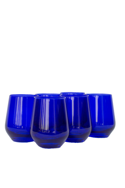 Estelle Colored Wine Stemless - Set of 6 {Royal Blue}