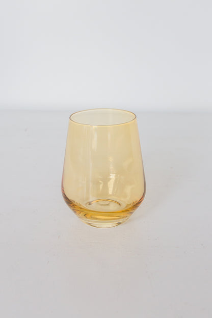 Estelle Colored Wine Stemless - Set of 2 {Yellow}