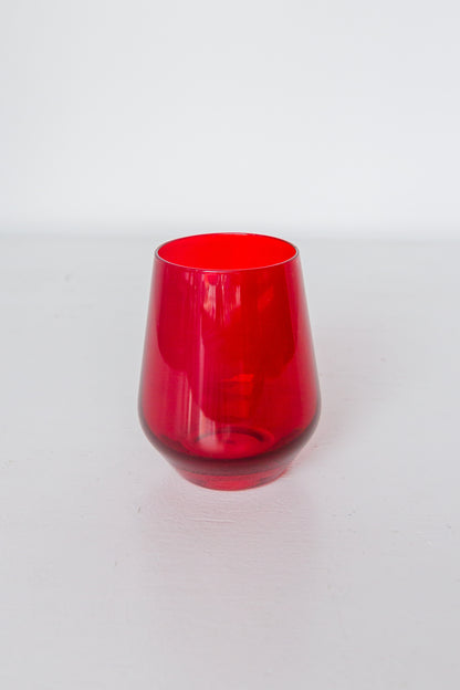 Estelle Colored Wine Stemless - Set of 2 {Red}