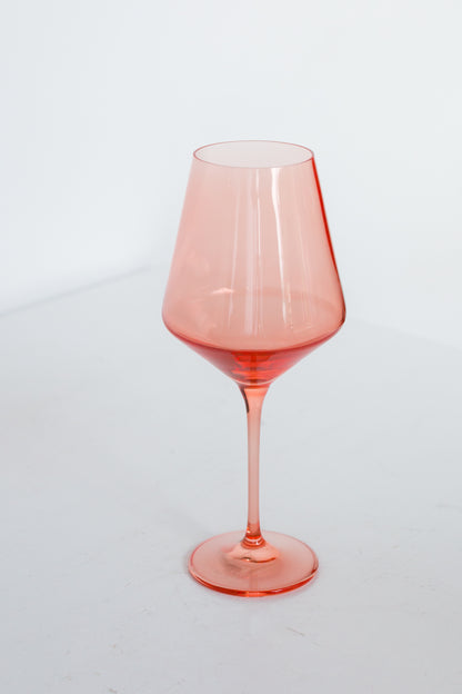 Estelle Colored Wine Stemware - Set of 6- Peach Fuzz {Our Coral Peach Pink}