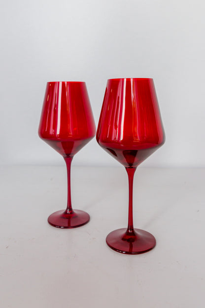 Estelle Colored Wine Stemware - Set of 2 {Red}